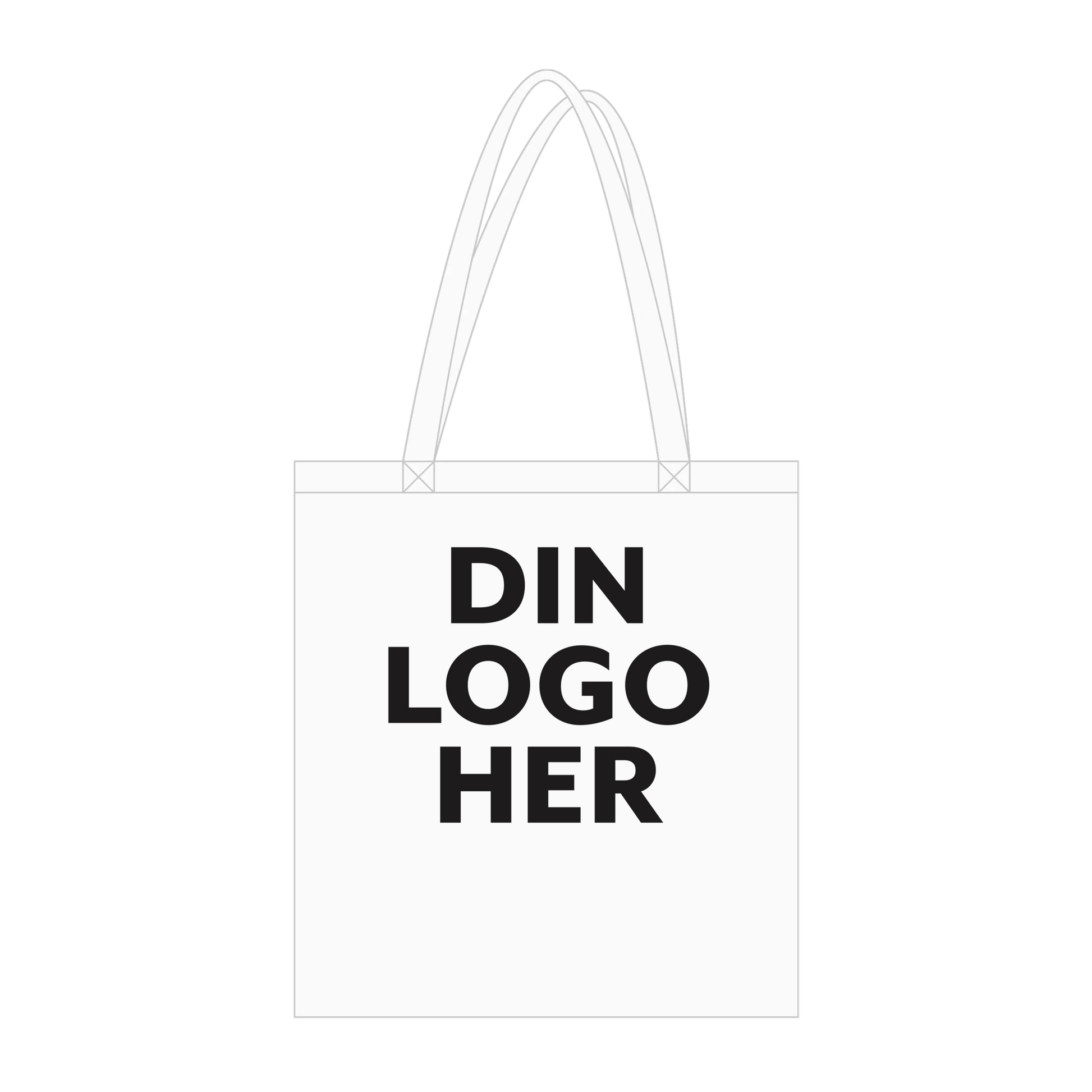 Handlenett med logo, hvit, profilering
