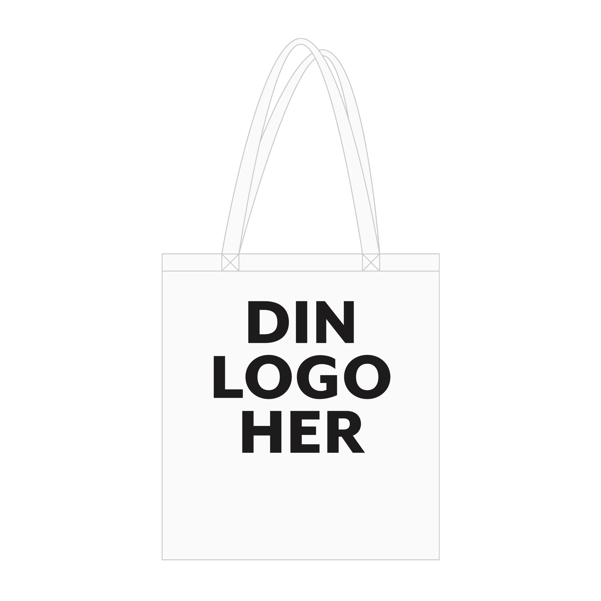 Handlenett med logo, hvit, profilering