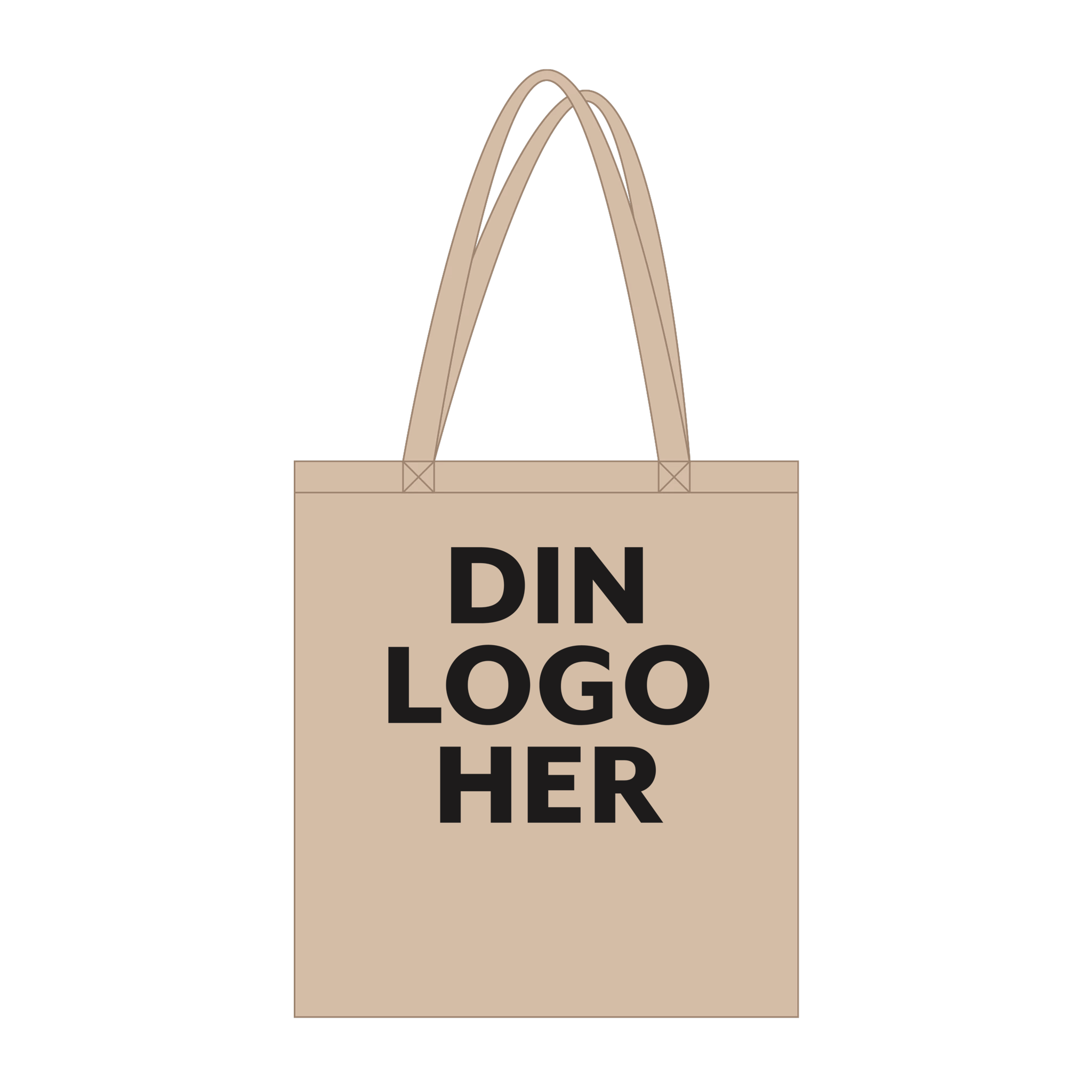 Profilering, Handlenett med logo, beige