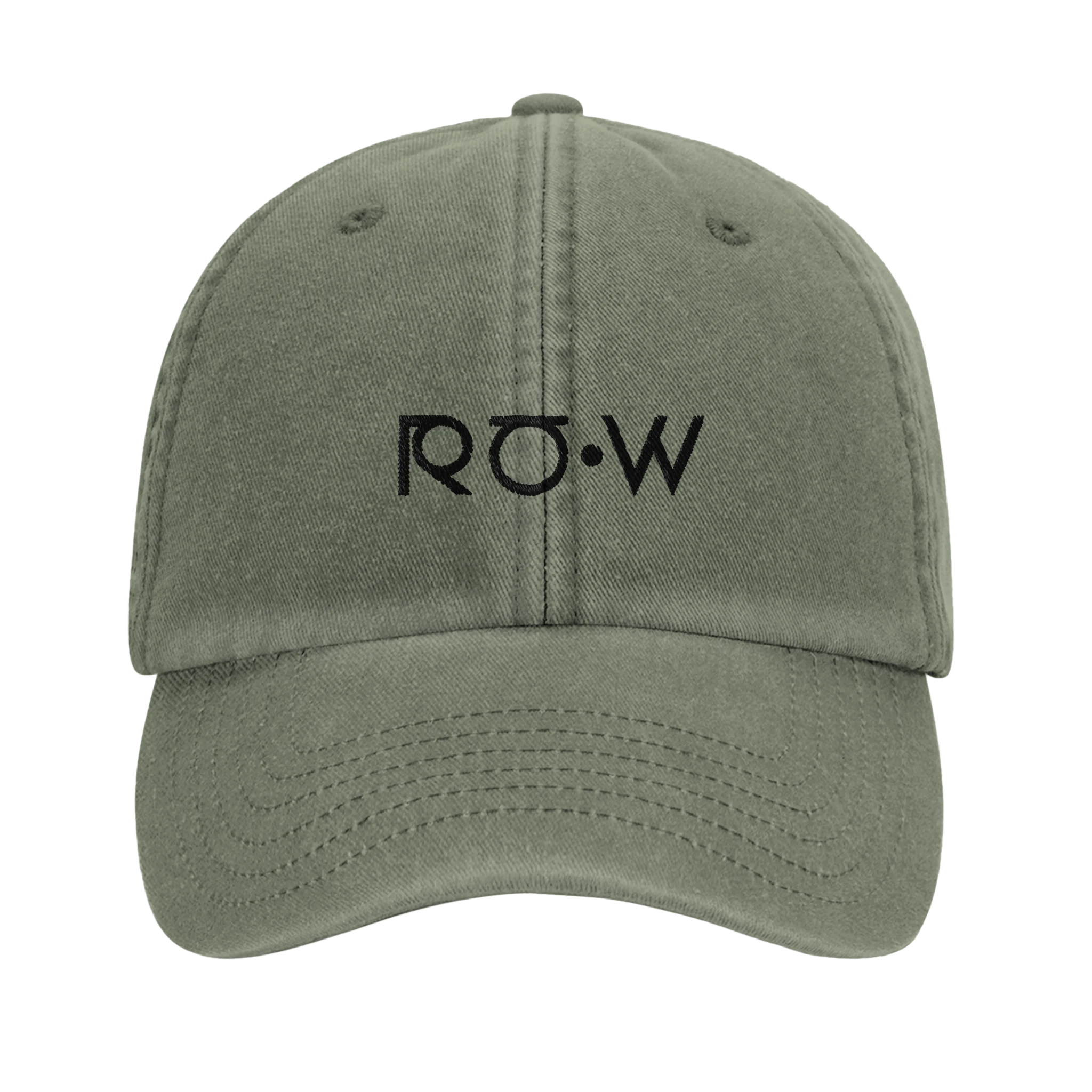 Olivengrønn vintage caps med logo