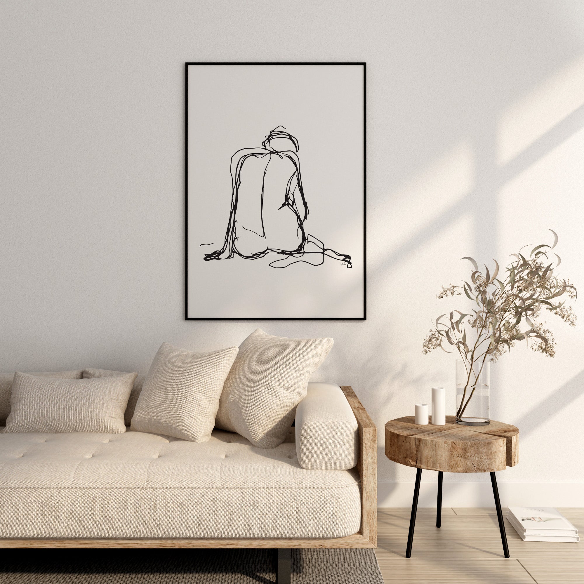 Hun sitter,  Fine Art Print