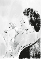 Original håndtegnet digital illustrasjon inspirert av vintage estetikk. Giclée-print på matt Fine Art-papir 